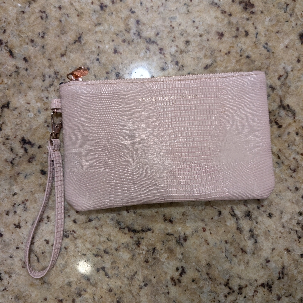 Adrienne Vittadini Mobile Power Alligaor Pink Wristlet